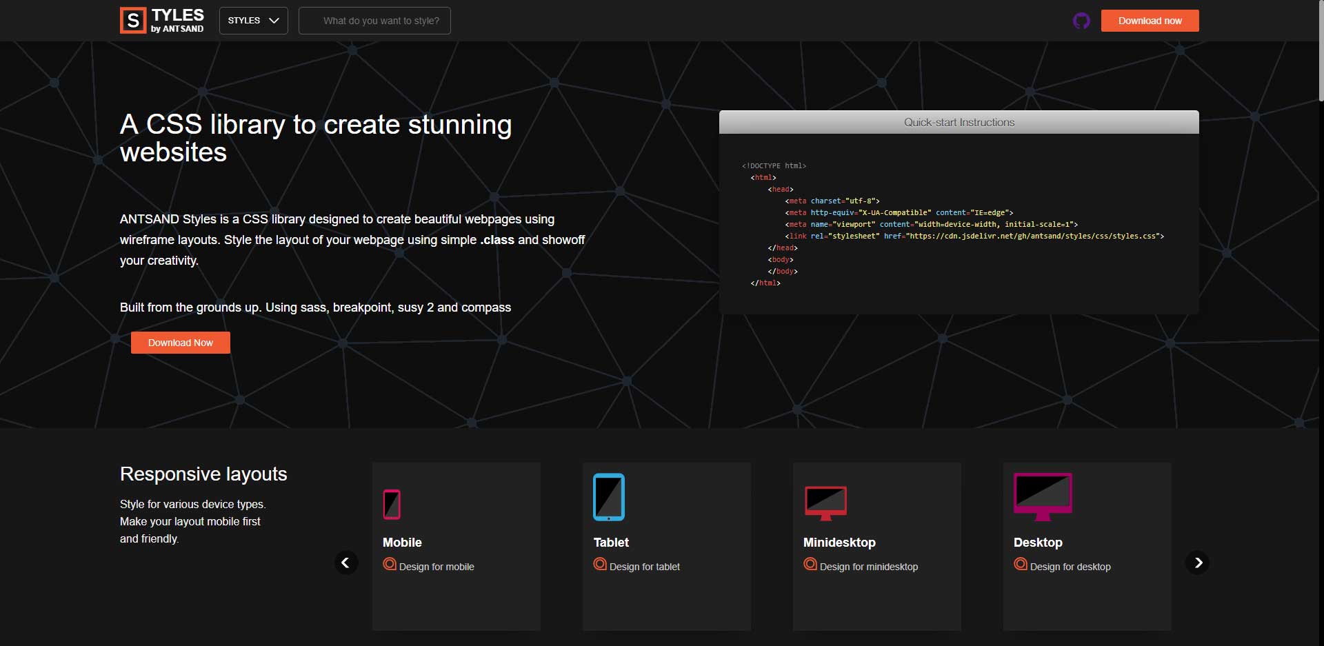 A CSS library to design beautiful webpages using wireframes, styles and ...